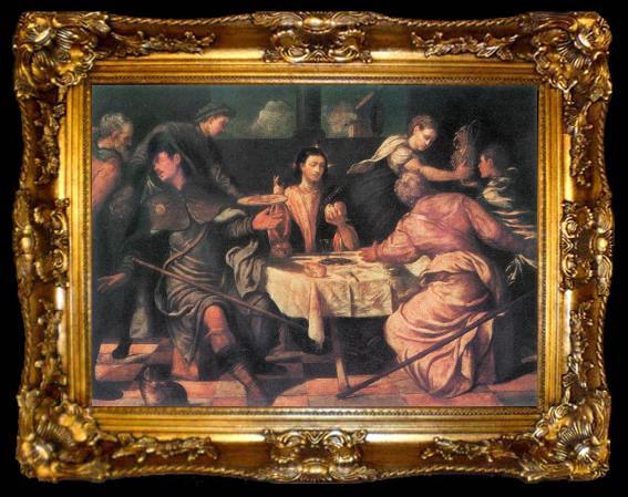 framed  TINTORETTO, Jacopo The Supper at Emmaus ar, ta009-2